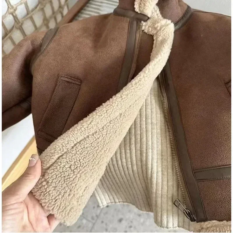 Chaqueta de invierno infantil con capucha y forro polar suave - imagen 5