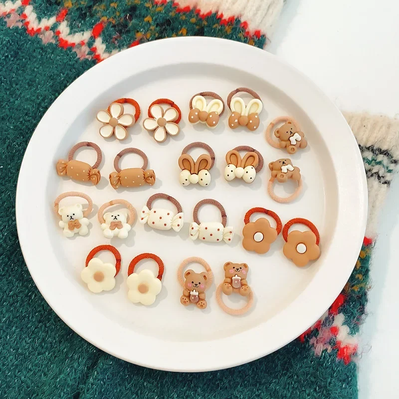 Gomas de pelo elásticas con conejitos y osos para niña - imagen 3