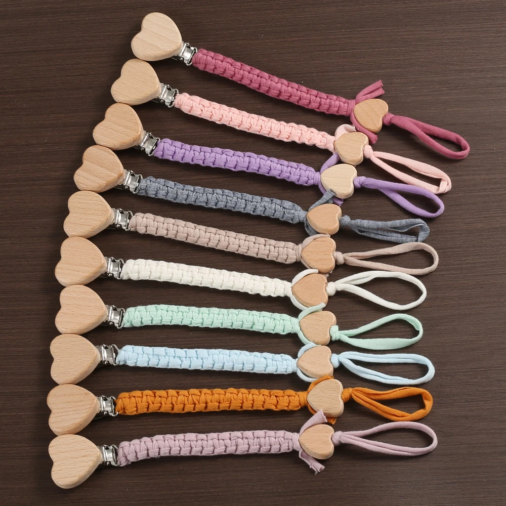 Portachupetes de madera tejida para bebé - imagen 5