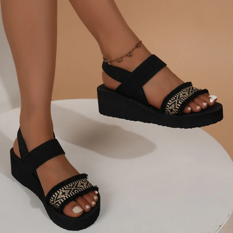 Sandalias de verano mujer de cuña ligeras con suela EVA suave - imagen 4