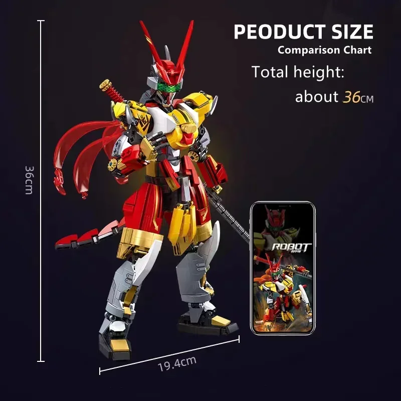 Set de bloques construcción Wukong con aro dorado decorativo - imagen 4