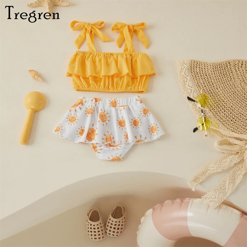 Traje de baño Tregren para bebé niña con tutú y volantes de playa - imagen 5