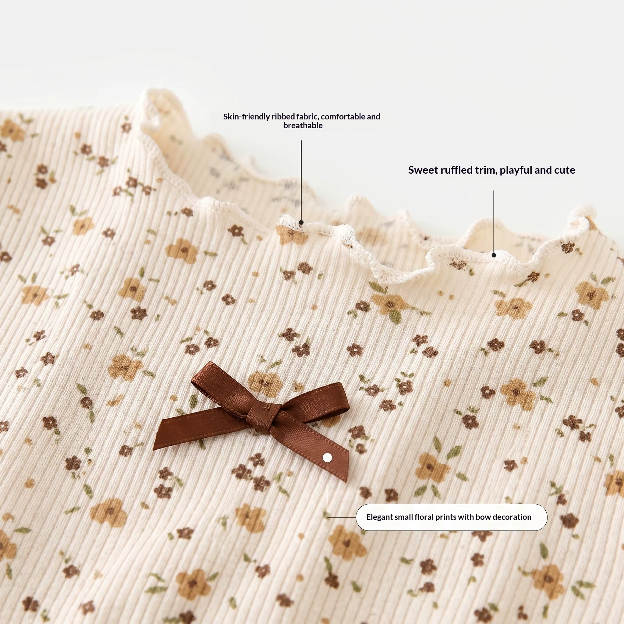 Pijama de verano para niños con estampado floral y seda helada - imagen 2