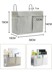 Organizador colgante de algodón y lino para dormitorio junto a la cama