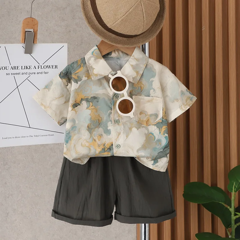 Conjunto verano algodón orgánico para bebé – Tops manga corta y shorts - imagen 2