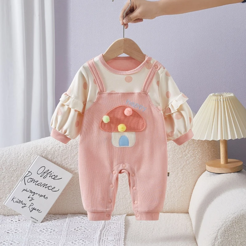 Mono falso de dos piezas para niña con diseño de seta