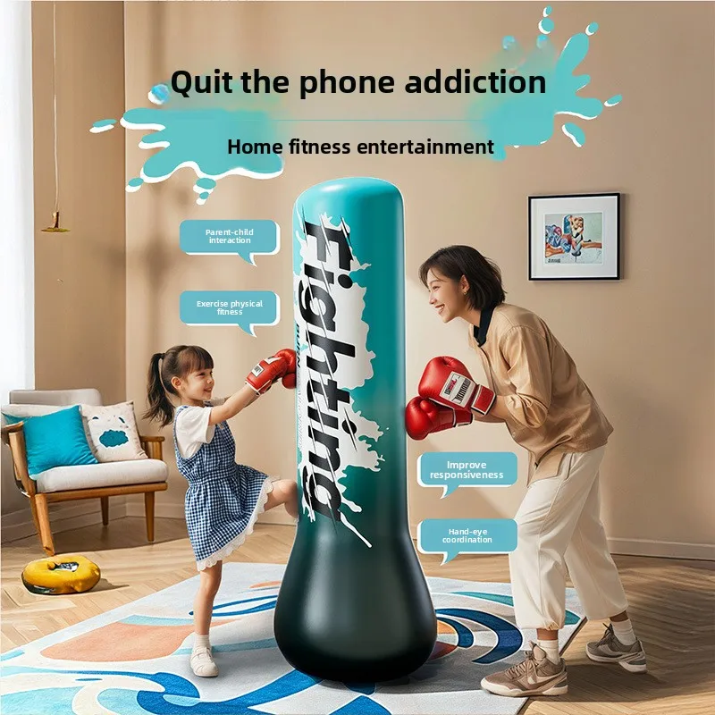 Columna de boxeo inflable infantil con base de PVC para casa - imagen 4