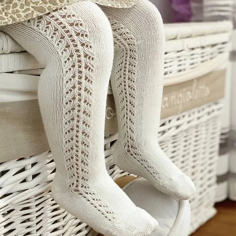 Pantimedias de algodón transpirable para bebé y niña – Estilo español - imagen 5