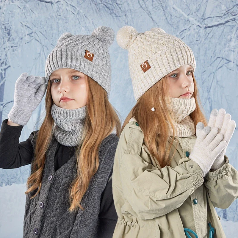 Conjunto de invierno infantil: gorro, bufanda y guantes de punto - imagen 4