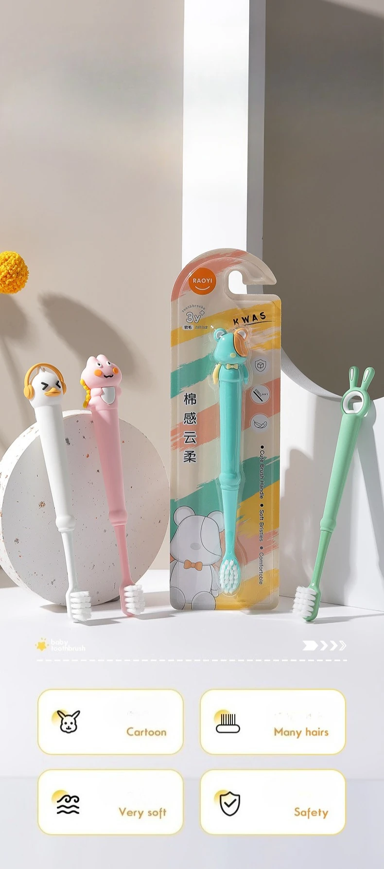Cepillo infantil con diseño animado