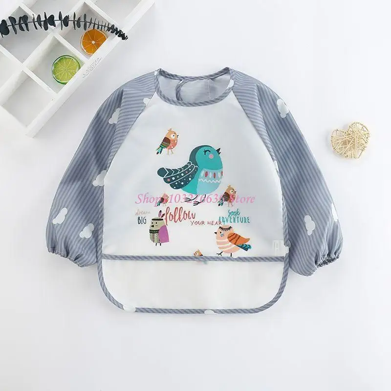 Baberos de alimentación con broche a presión para niños y niñas - imagen 5