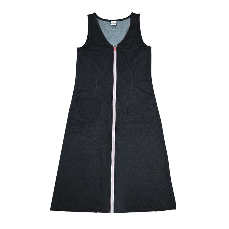 AA Vestido vaquero con cremallera y camiseta interior de manga larga