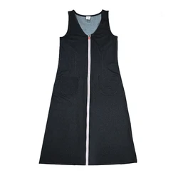 AA Vestido vaquero con cremallera y camiseta interior de manga larga
