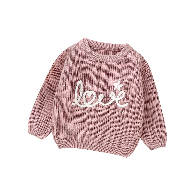 Jersey de punto suave para bebé – Rosa, cuello redondo manga larga - imagen 3