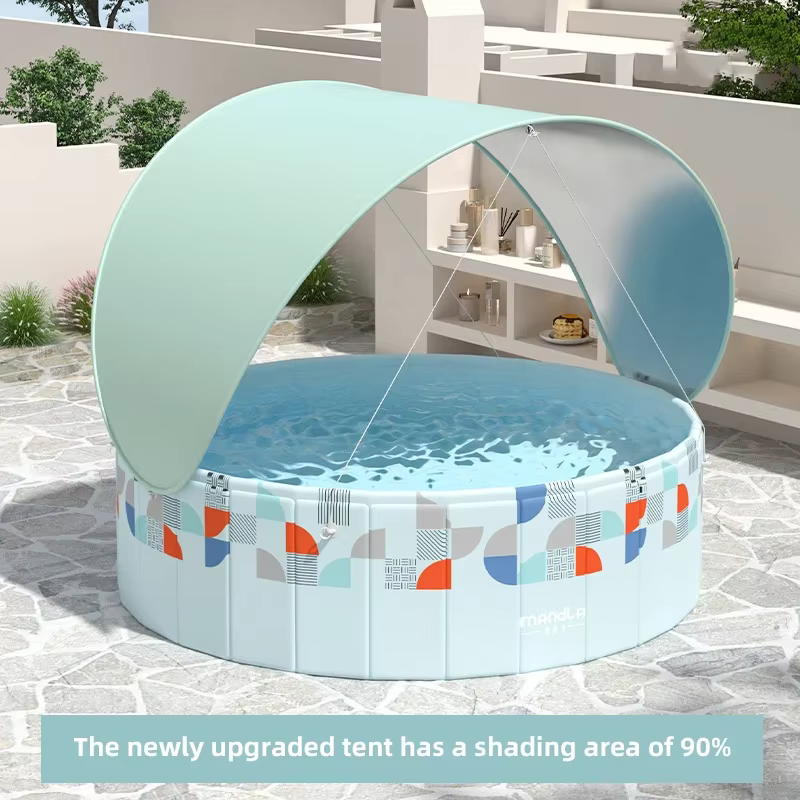 Piscina infantil plegable – PVC resistente para jardín y patio - imagen 2