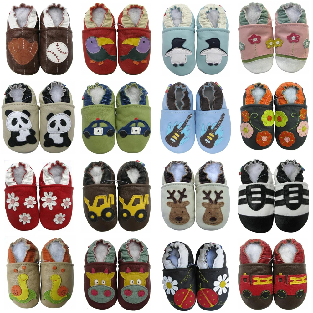 Carozoo zapatos de cuero antideslizantes para primeros pasos bebé - imagen 3