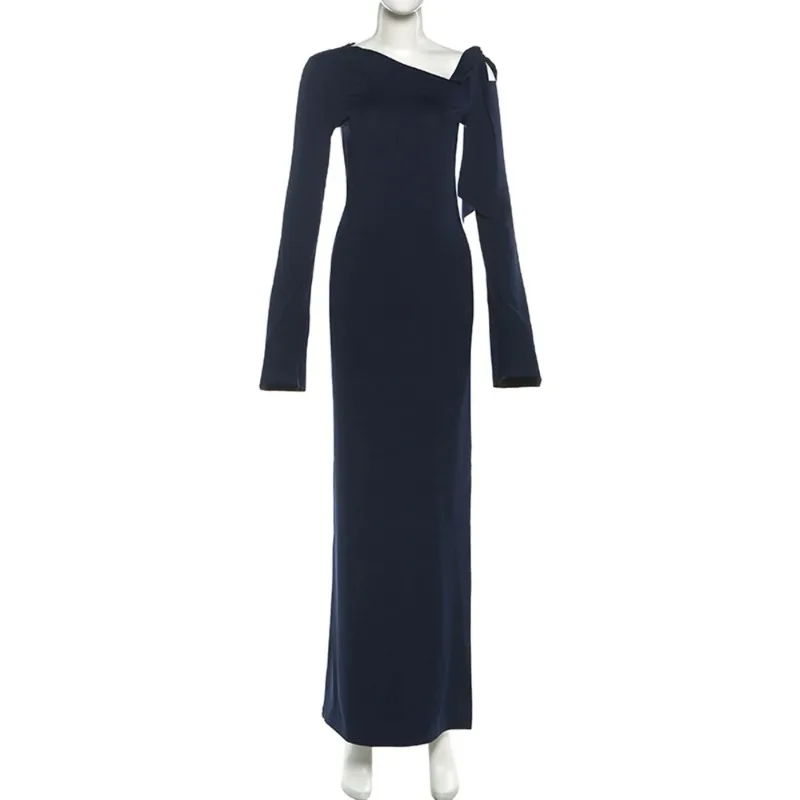 Vestido premamá para sesión de fotos – Hombro descubierto y lazo - imagen 2