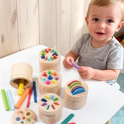 Juguete Montessori clasificación de colores en madera sensorial motricidad