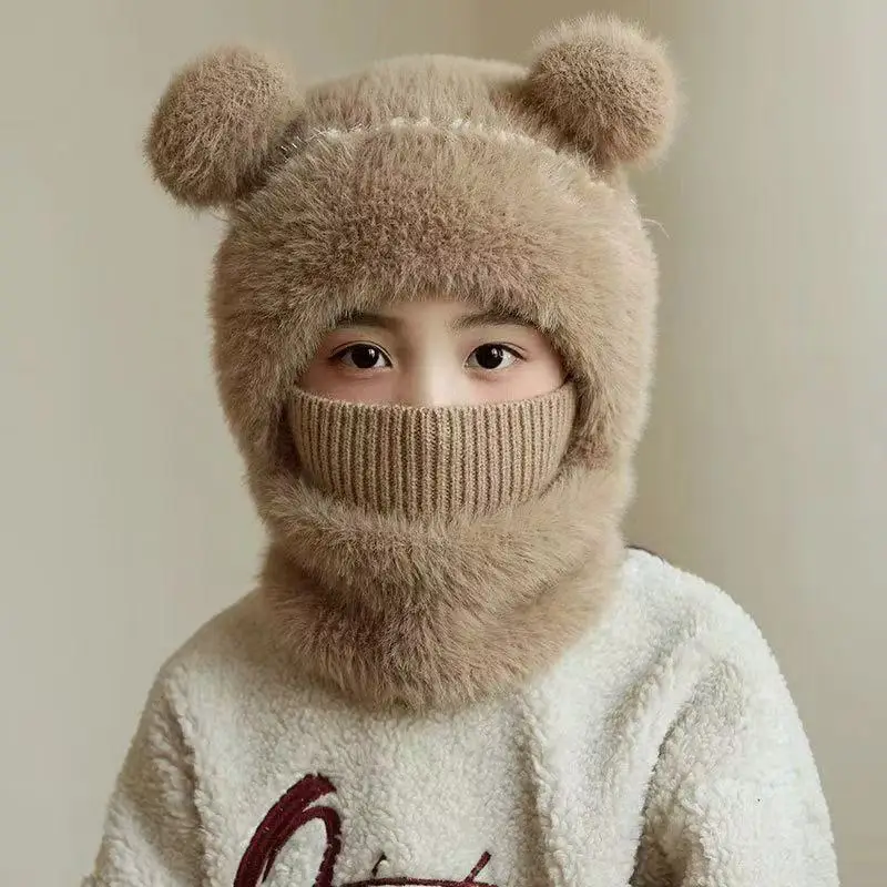 Gorro de punto infantil con conjunto de bufanda