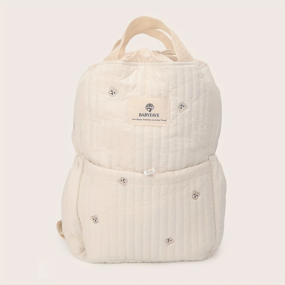 Bolsa de pañales portátil mochila maternidad con oso y gran capacidad - imagen 4