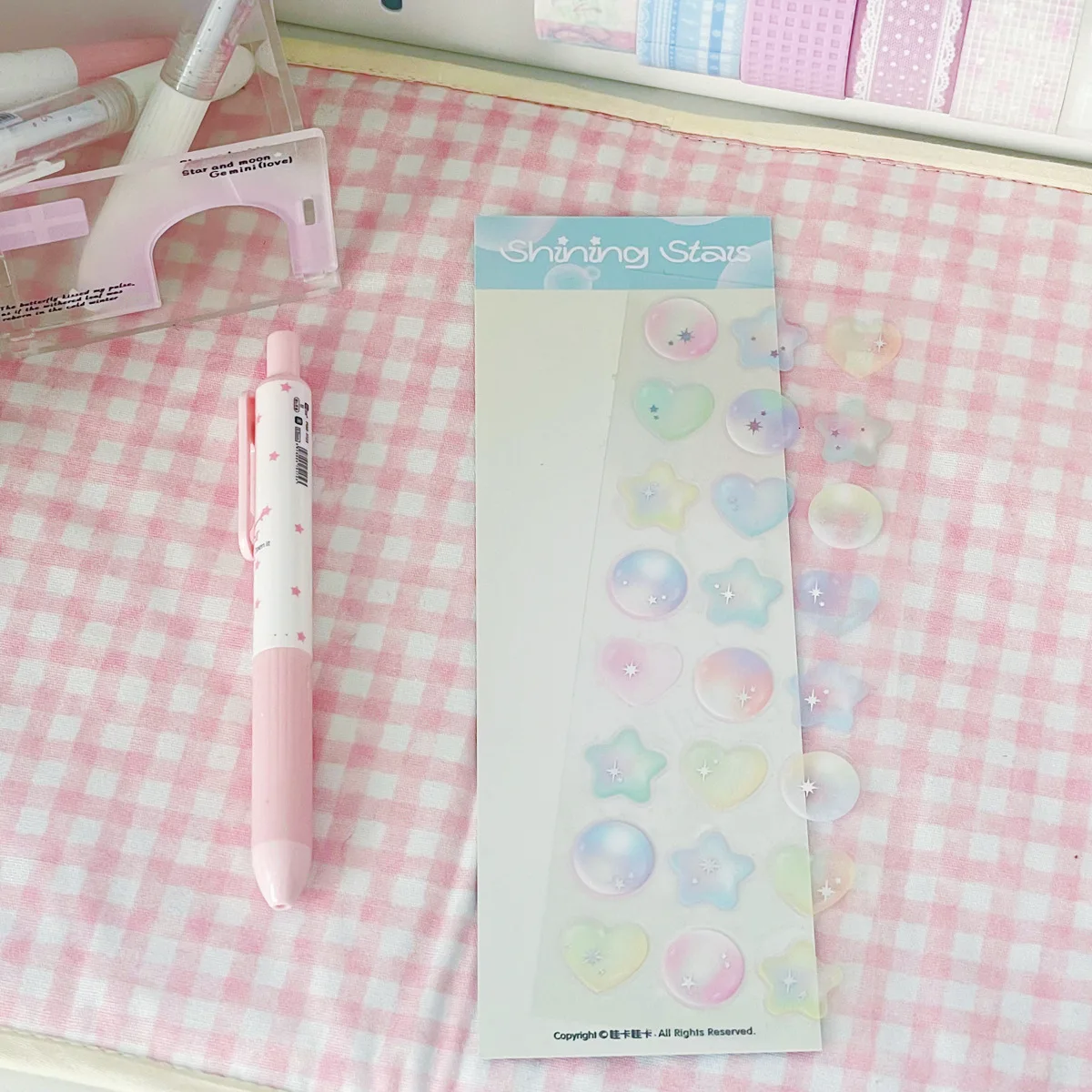 Pegatinas de espuma plateada con estilo kawaii