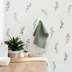 Pegatinas decorativas de ramas con hojas verdes – Acuarela para pared