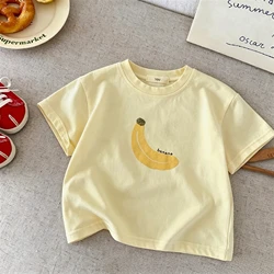 Camiseta de manga corta para niños con cuello redondo verano