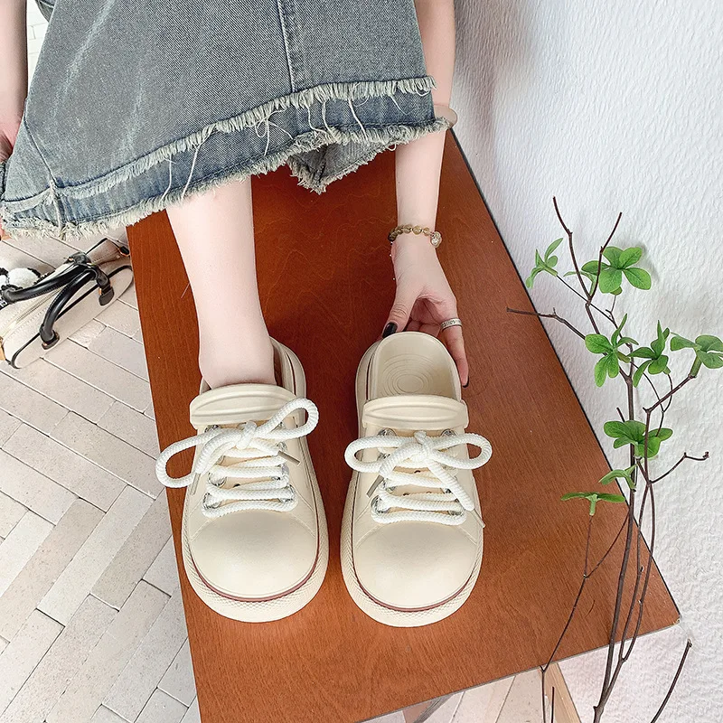 Zapatillas de plataforma para niña – Zuecos EVA suaves con cordones verano - imagen 2