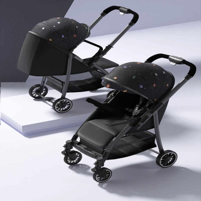 Cochecito de bebé reversible plegable con reclinado total y dosel - imagen 5