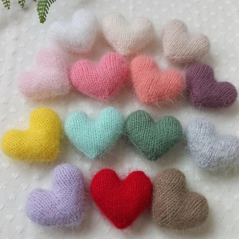 Corazones decorativos de mohair para fotos de bebé