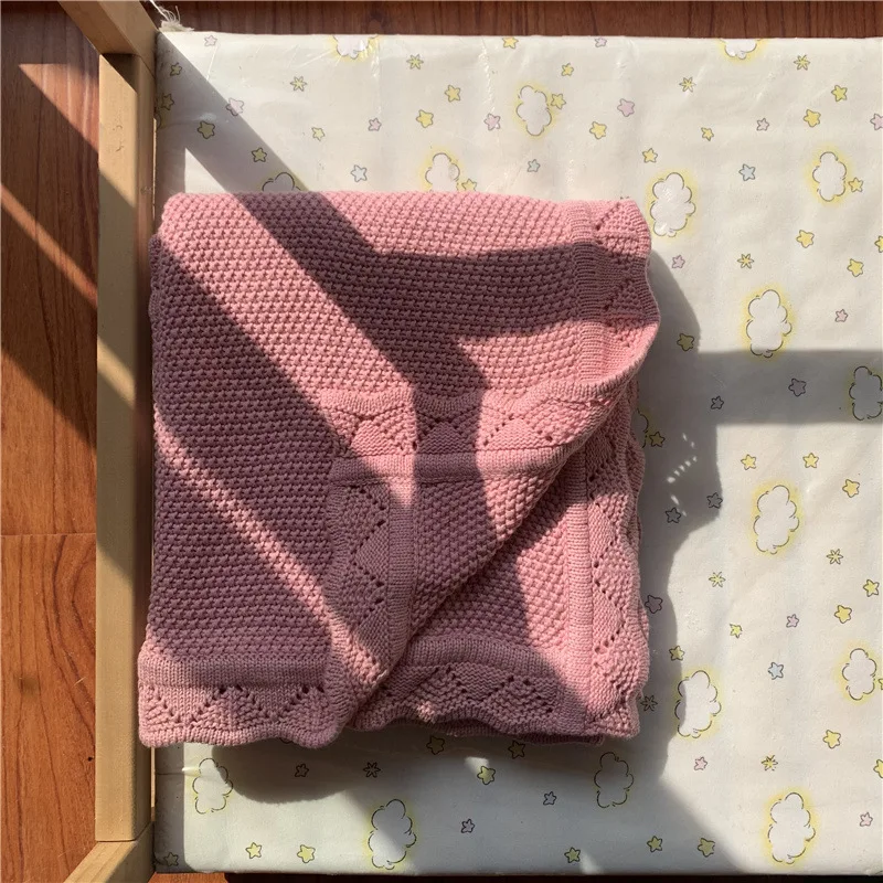 Manta de punto para bebé en color sólido
