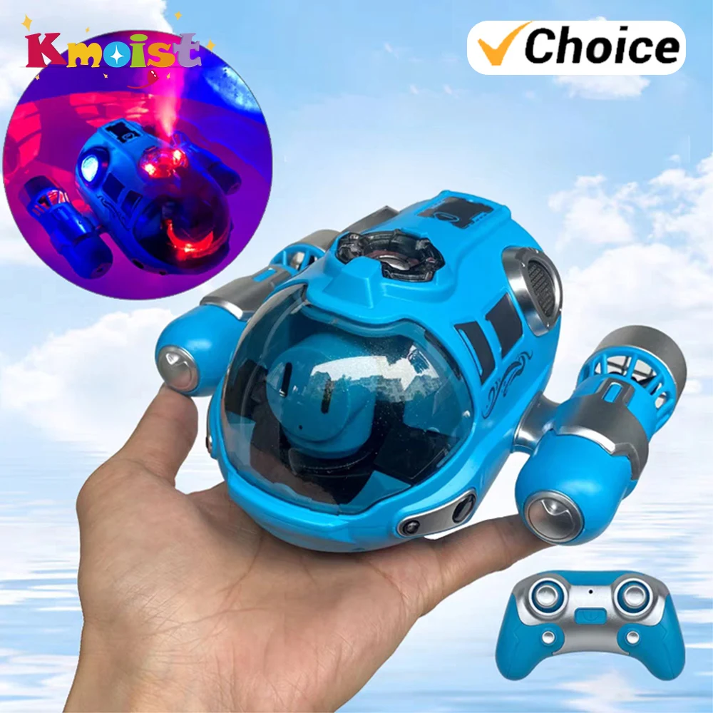 Barco RC de control remoto con luces y hélice doble para niños