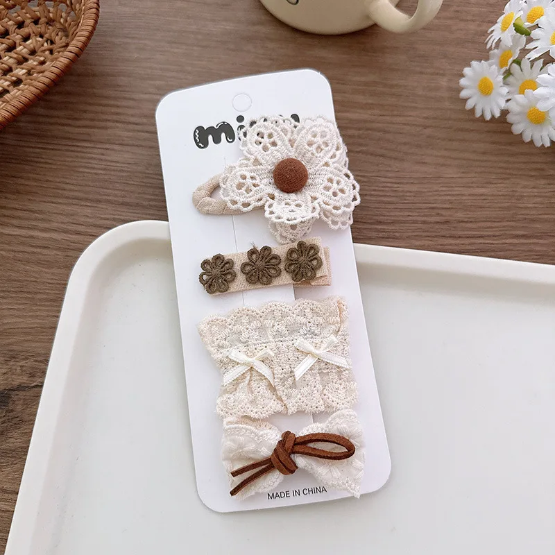 Pinza para el pelo con lazo de encaje retro floral crema - imagen 5