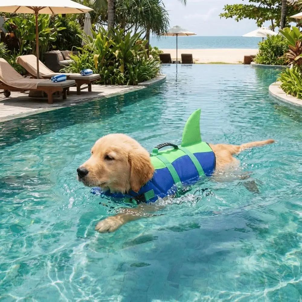 Chaleco salvavidas tiburón para perros, alta visibilidad ajustable - imagen 5
