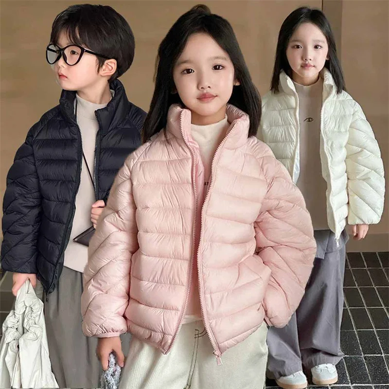 Chaqueta de plumón ligera para niños y niñas, abrigo cálido