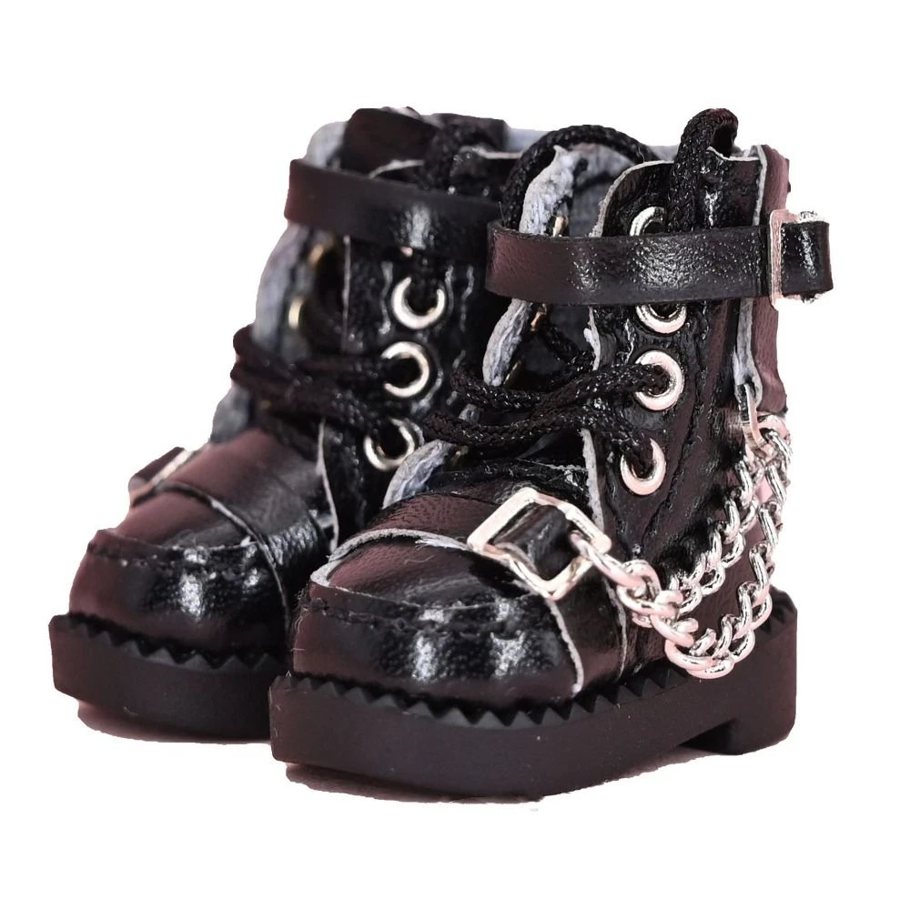 Botas de caña alta Obitsu 11 de cuero con cadena metálica - imagen 4
