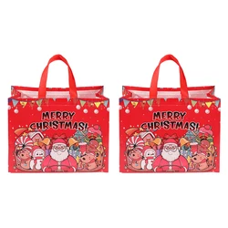 Bolsa de regalo de Navidad con motivos de Santa y muñeco de nieve