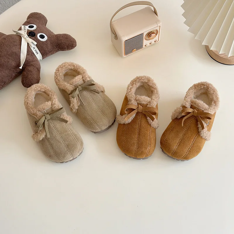 Zapatos de invierno mullidos antideslizantes sin cordones para niñas - imagen 3
