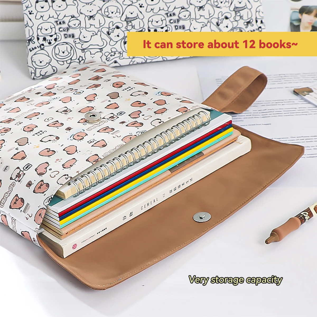 Kapibala Funda de archivo para estudiantes con dibujos animados - imagen 5