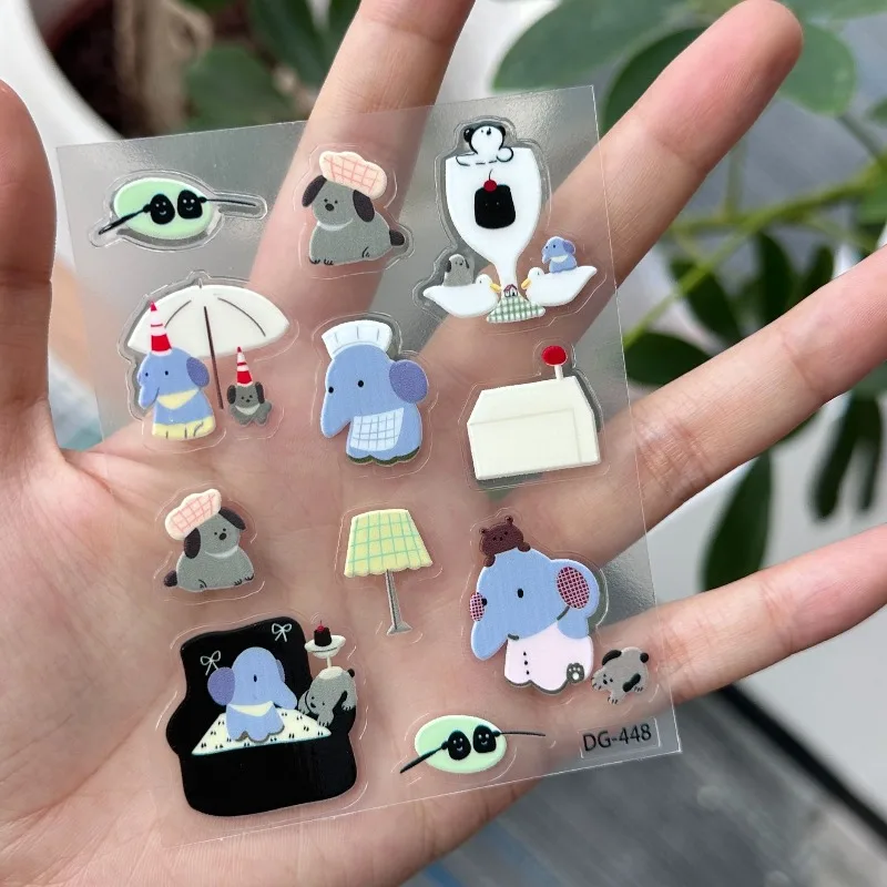 Pegatinas elefante 3D transparentes para manualidades infantiles - imagen 5