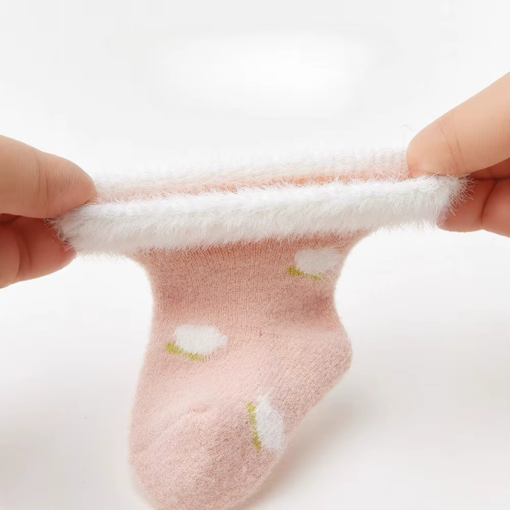 Calcetines de invierno para bebé forro polar grueso media pierna - imagen 5