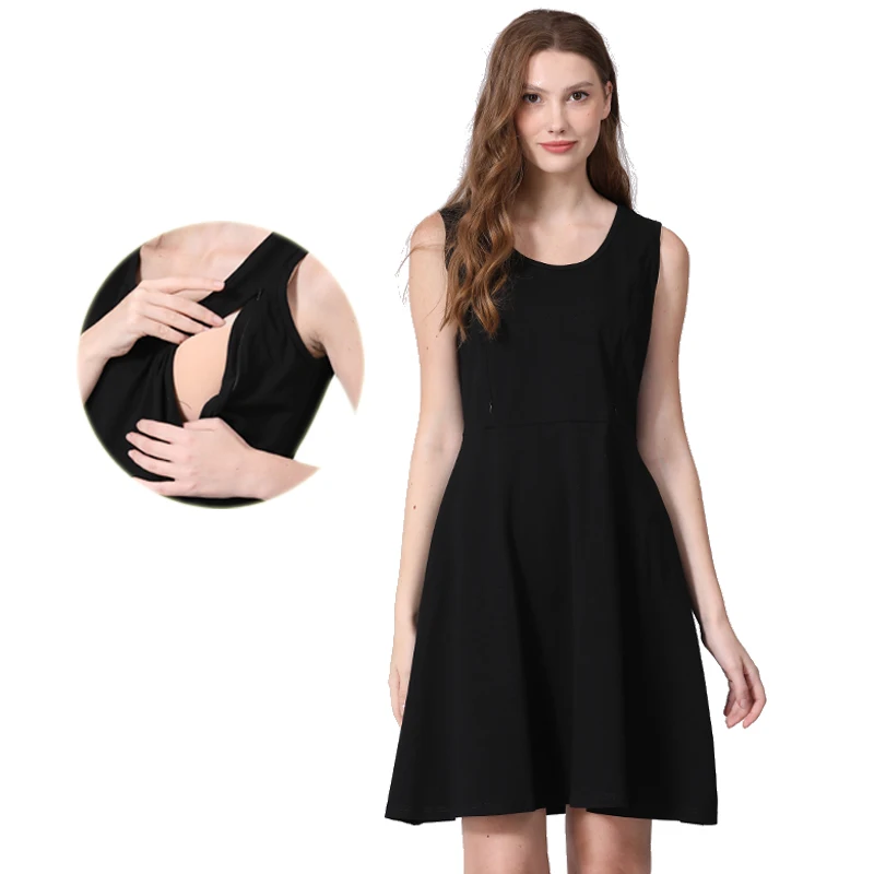 Vestido de maternidad de algodón sin mangas para verano