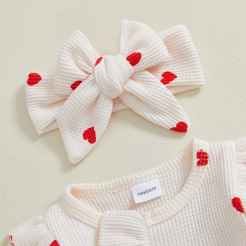 Tregren pijama mono de San Valentín para recién nacido con volantes - imagen 5