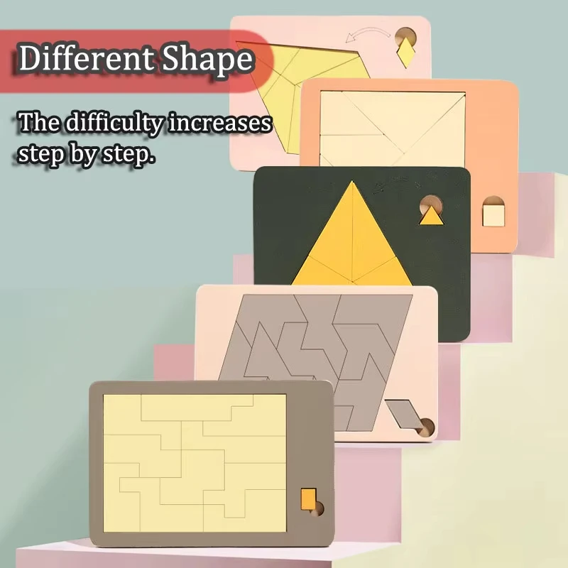 Tangram de madera geométrico para niños y adultos, reto - imagen 3