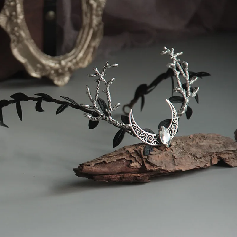 Circlet Flora tiara de hada con luna brillante para niña - imagen 5