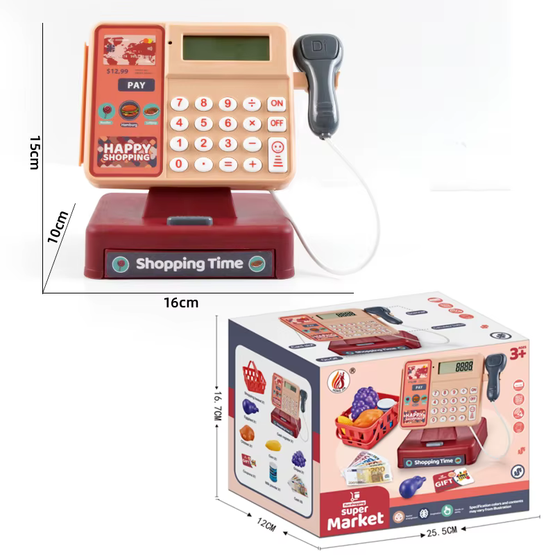 Caja registradora de juguete para supermercado con mini tienda - imagen 2