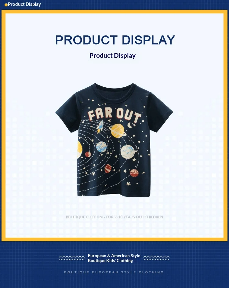 Camiseta infantil de manga corta estilo americano