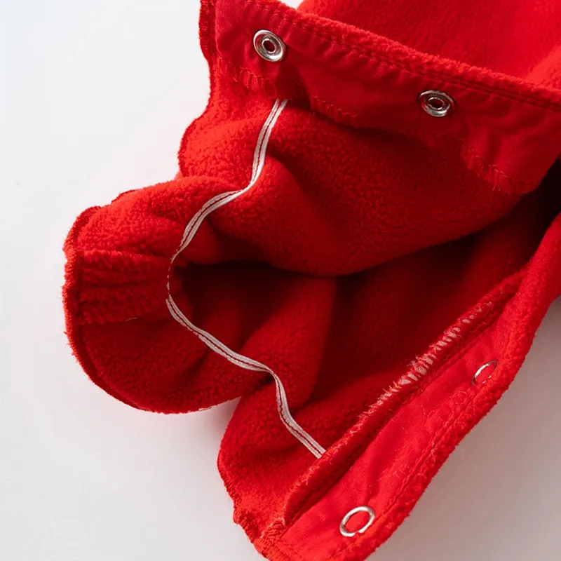 Mono de lana rojo con bordado para bebé niña – Otoño invierno - imagen 5