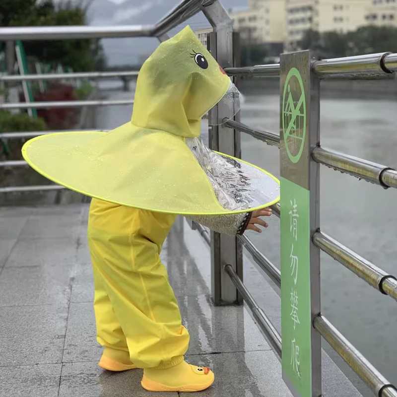 Paraguas de lluvia para niños plegable impermeable con sombrero - imagen 3