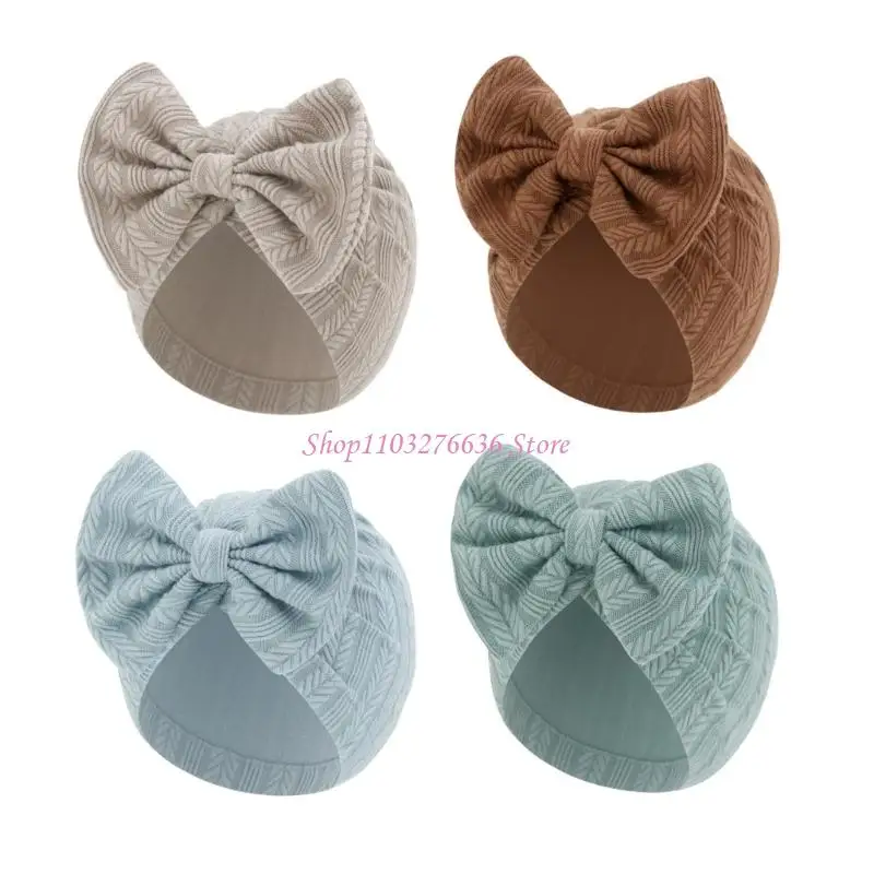 Gorro bebé en tono pastel con nudo